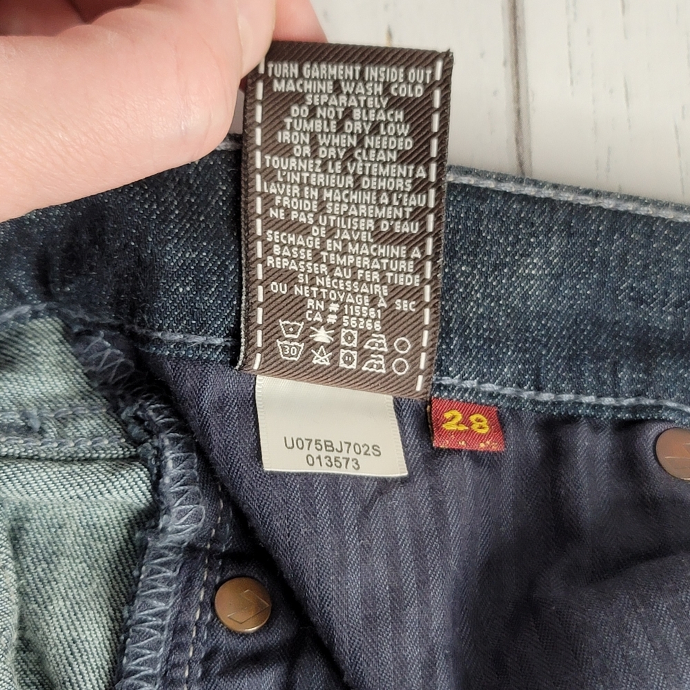 7 For All Man Kind Boot Cut Dark Wash Denim Women's Size 28 - Picture 11 of 13